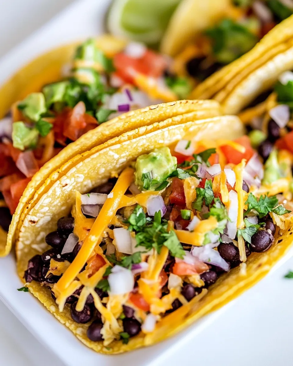 Homemade Vegetarian Black Bean Tacos photo