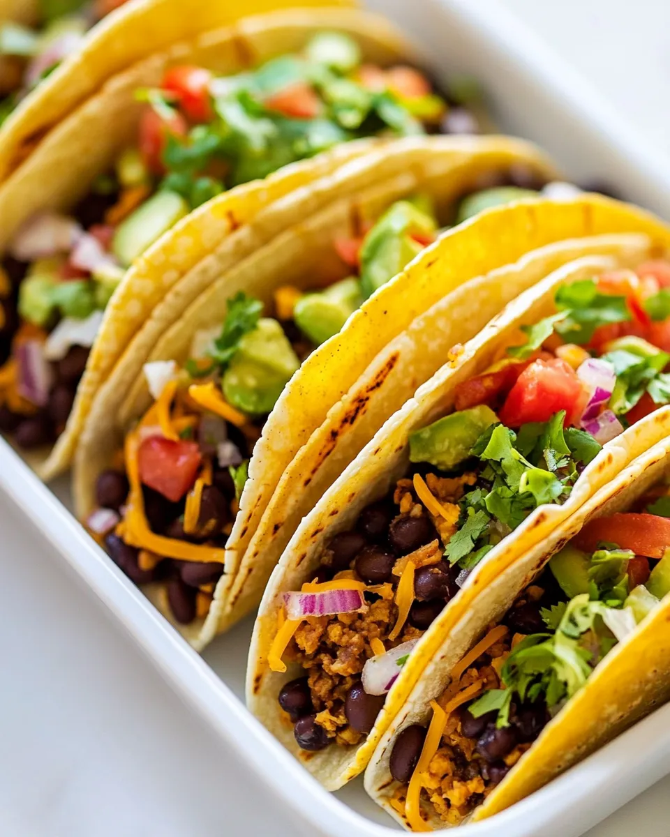 Easy Vegetarian Black Bean Tacos recipe image