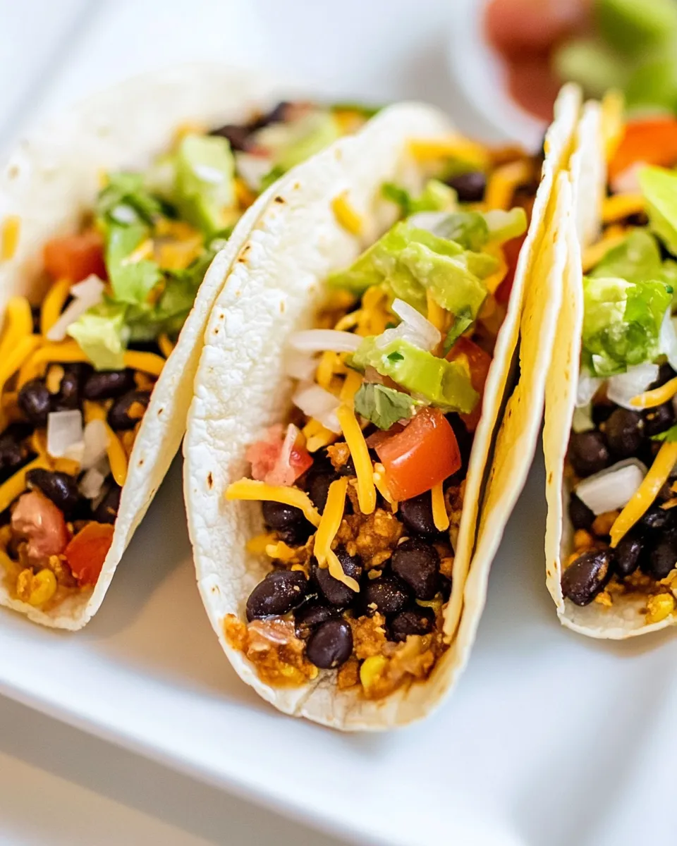 Delicious Vegetarian Black Bean Tacos dish photo