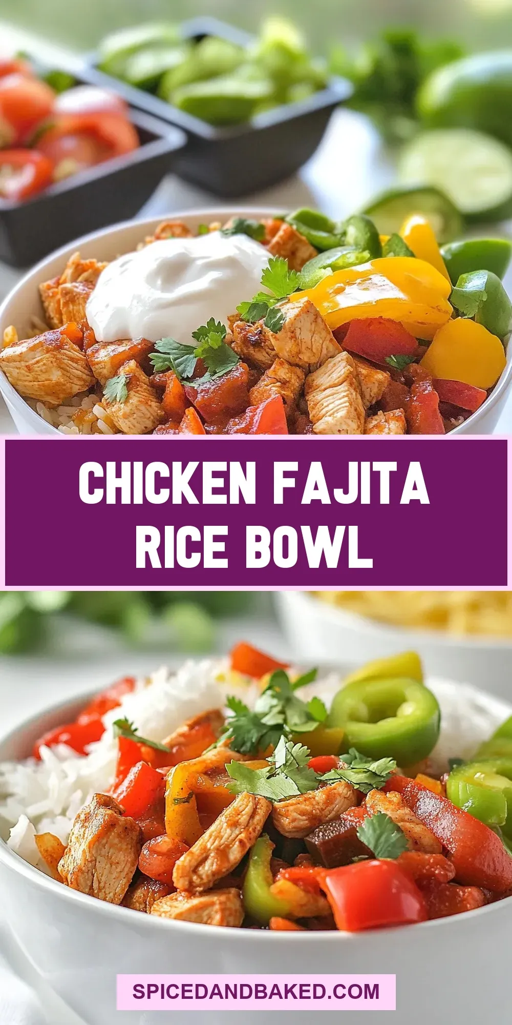 The Best Chicken Fajita Rice Bowl