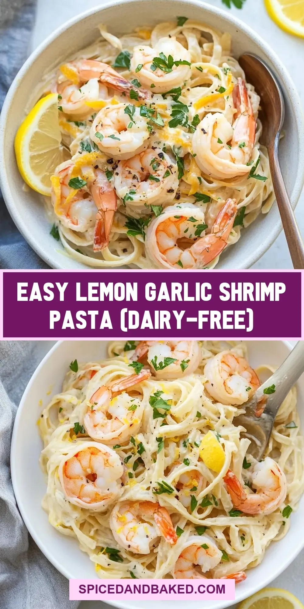 The Best Easy Lemon Garlic Shrimp Pasta (Dairy-Free) Ever