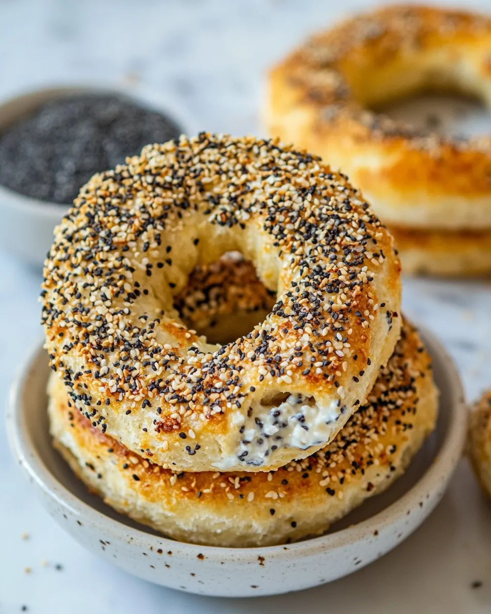 Quick 2-Ingredient Cottage Cheese Bagels shot