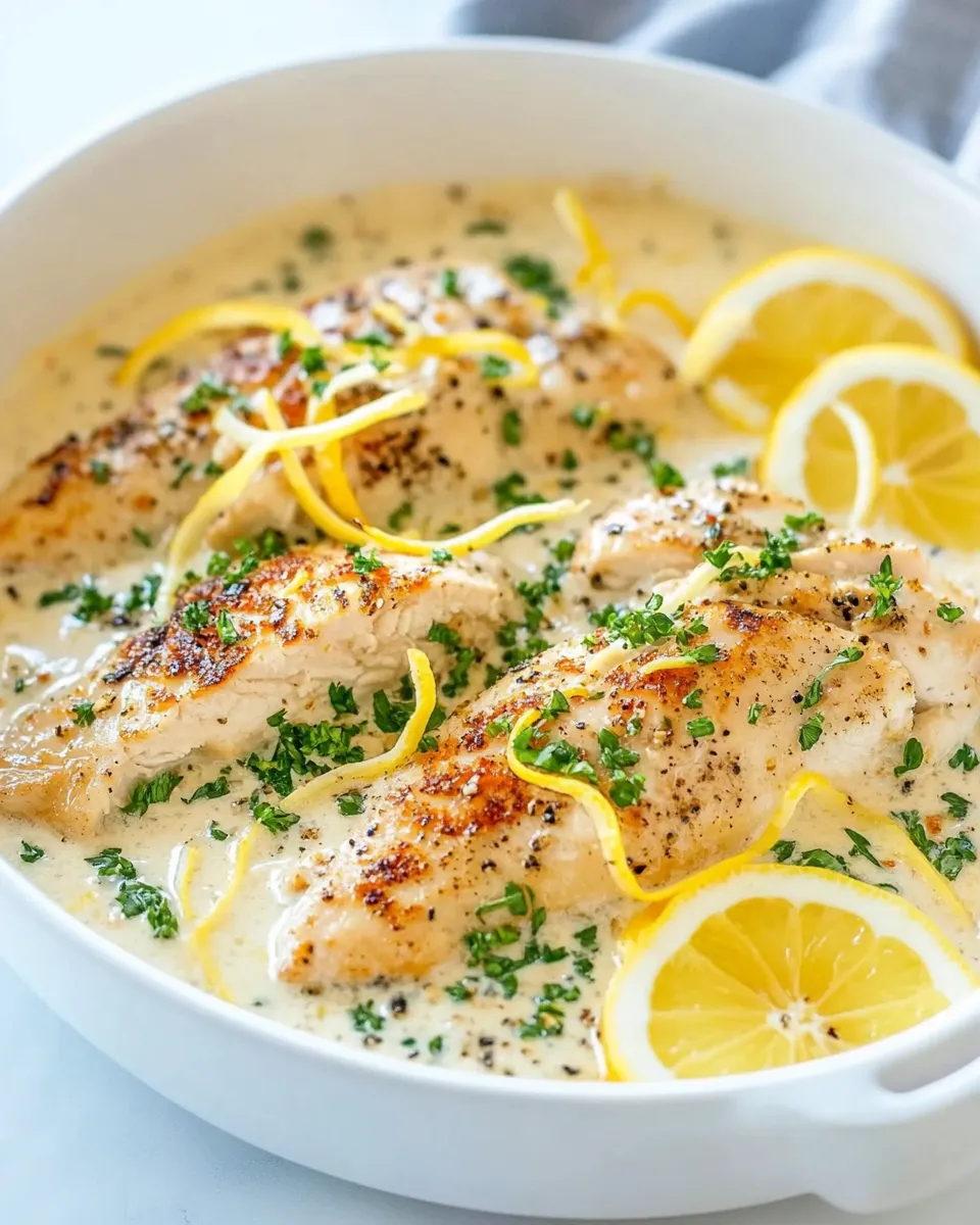 Homemade 30-Minute Creamy Lemon Garlic Chicken dish photo
