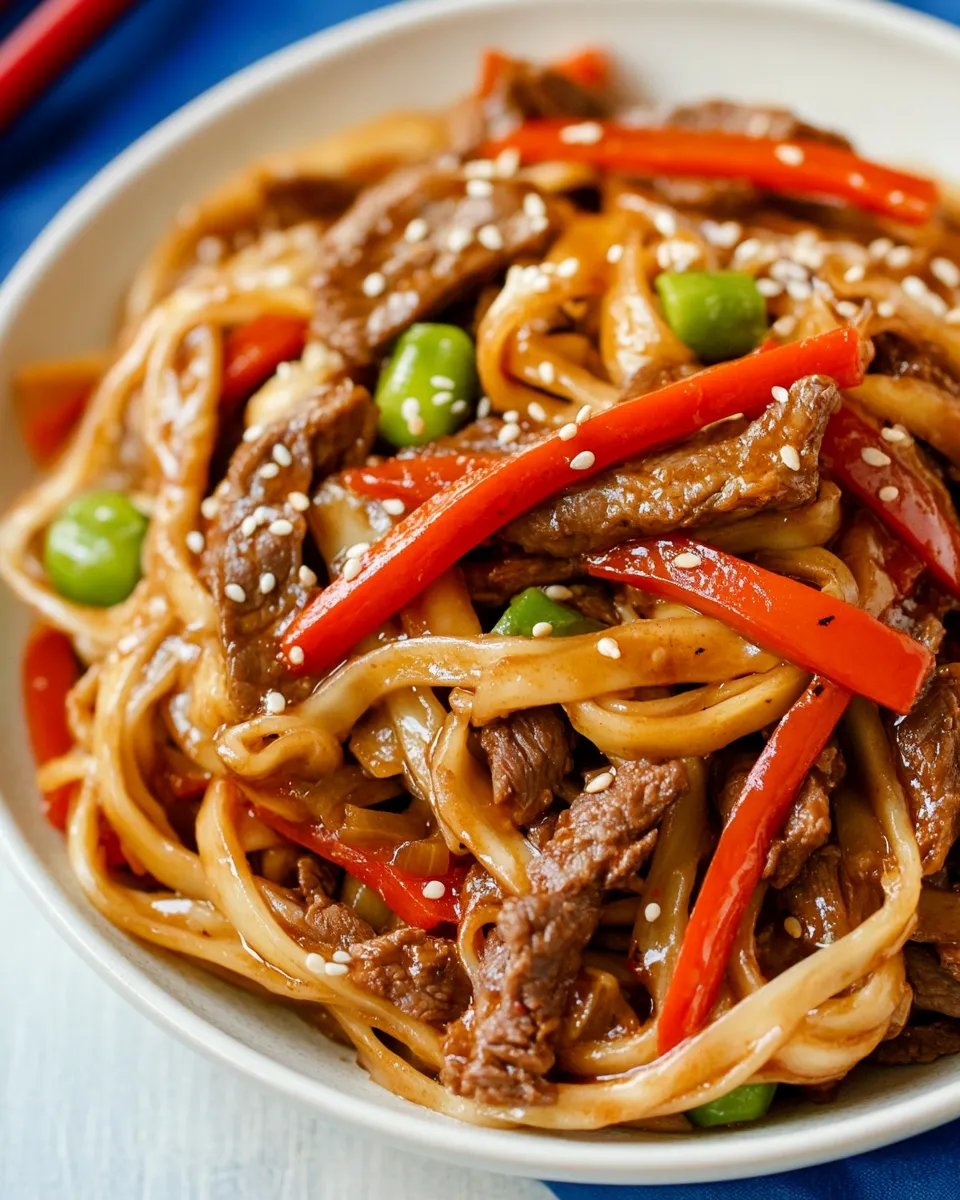 Quick 30-Minute Stir Fry Beef and Noodles Recipe shot