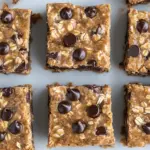 Easy 5-Ingredient Almond Butter Oatmeal Chocolate Chip Cookie Bars photo