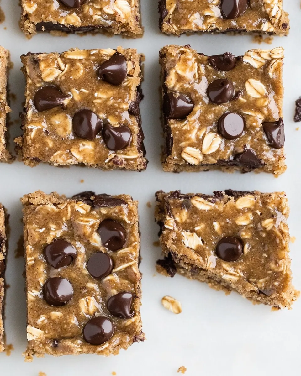 Delicious 5-Ingredient Almond Butter Oatmeal Chocolate Chip Cookie Bars image