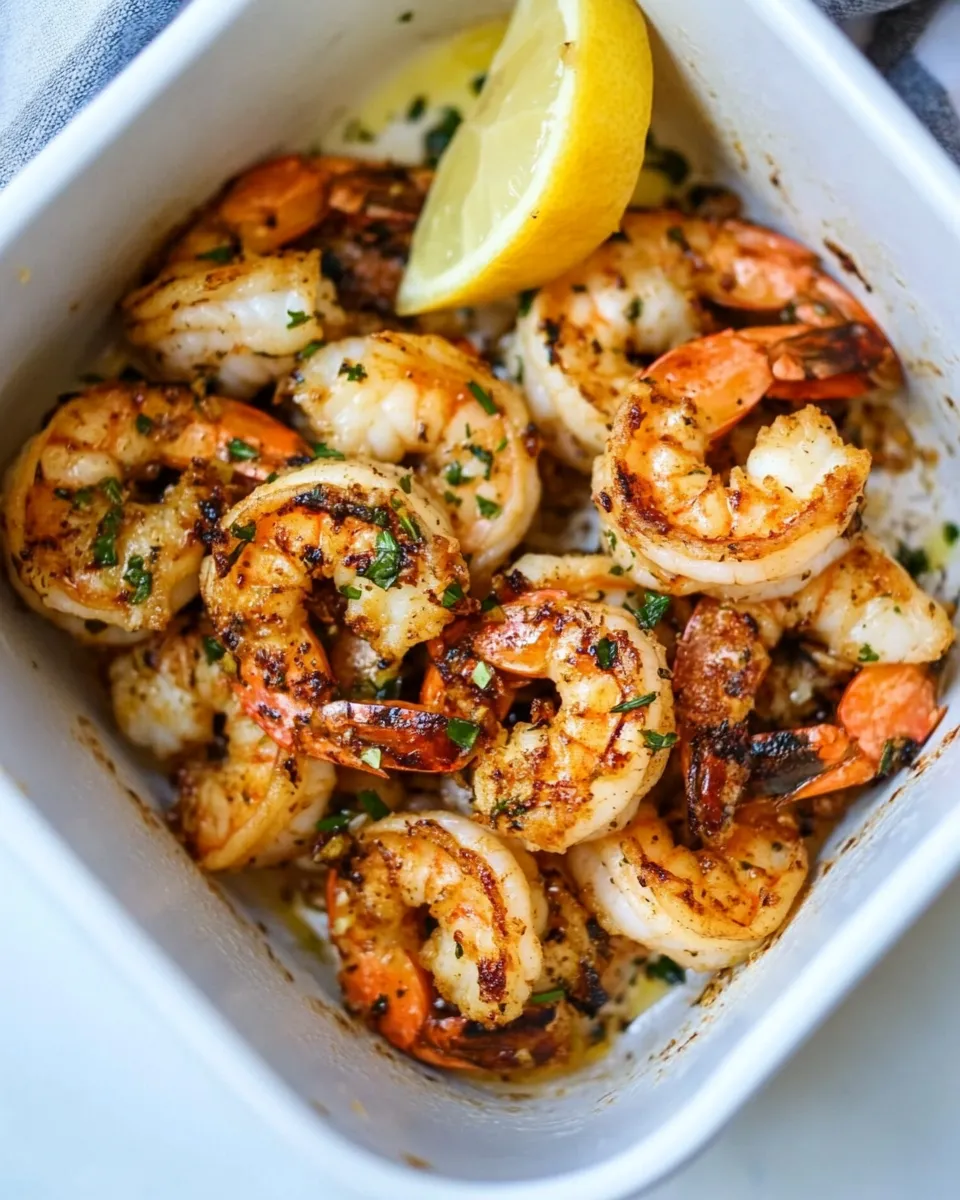 Healthy Air Fryer Lemon Garlic Shrimp shot