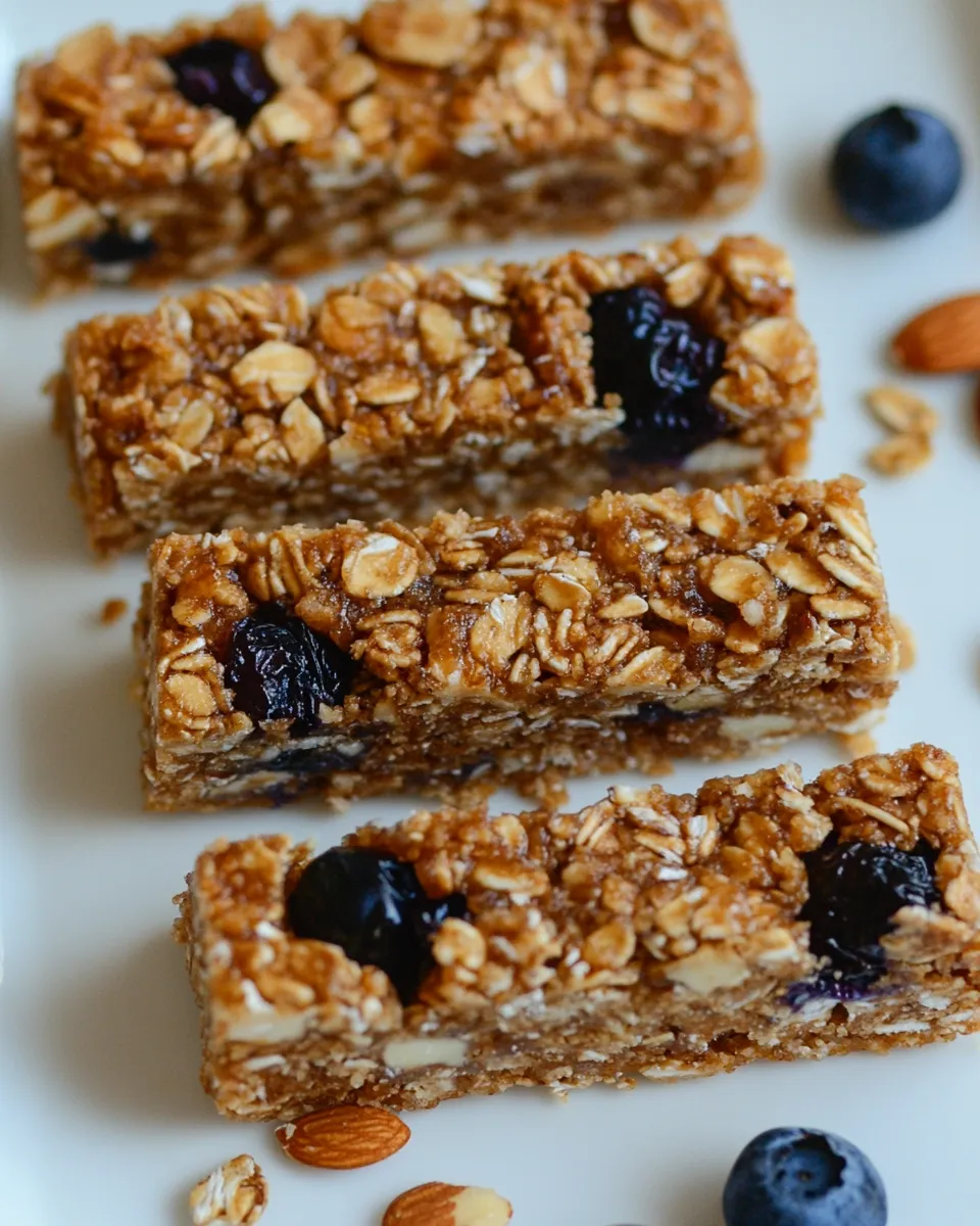 Homemade Almond, Blueberry & Date Homemade Granola Bars photo