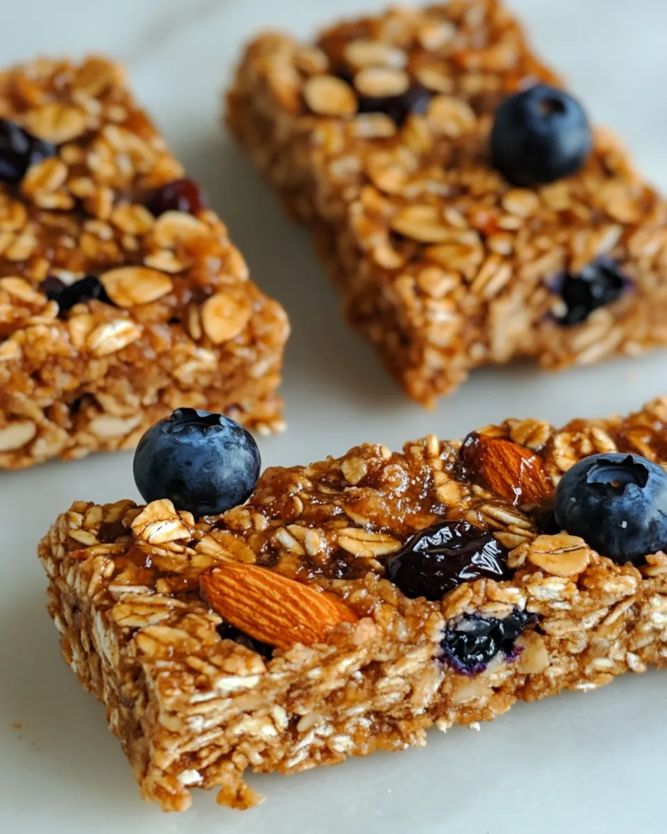 Delicious Almond, Blueberry & Date Homemade Granola Bars image