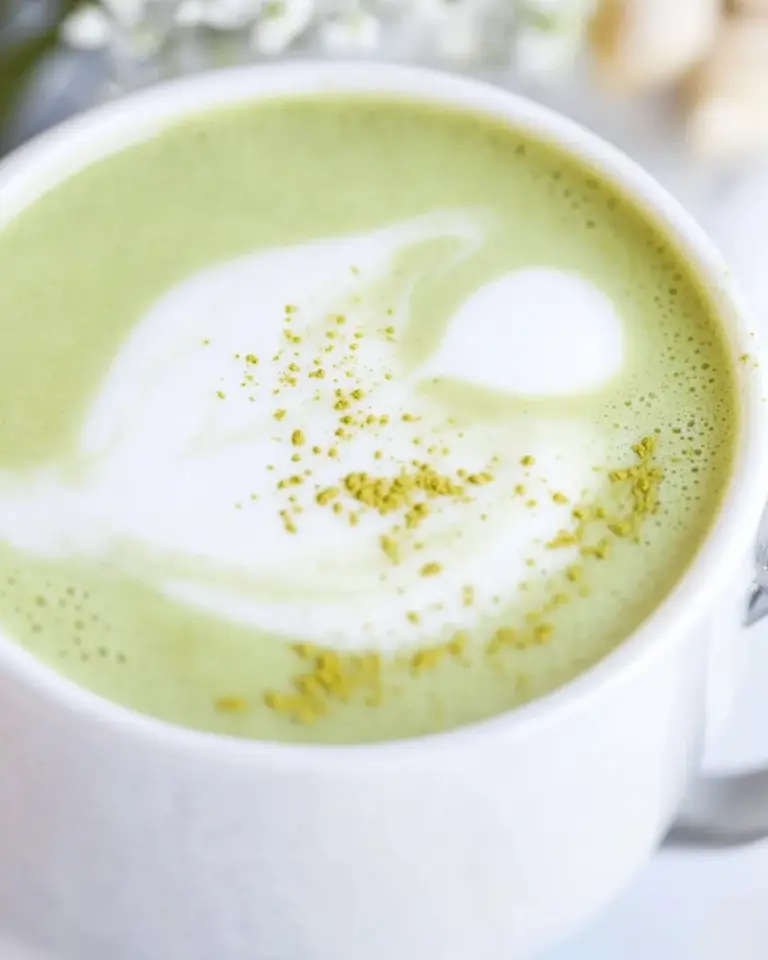 Homemade Almond Milk Matcha Latte photo