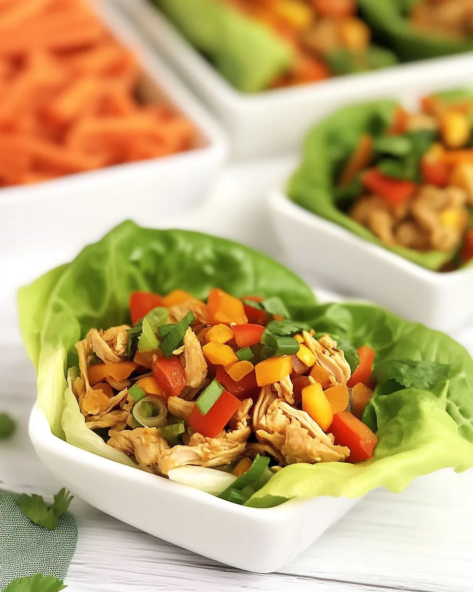 Healthy Asian Turkey Lettuce Wraps shot