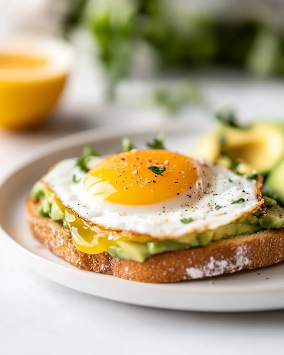 Savory Avocado Toast with Egg (Sunnyside-Up) shot