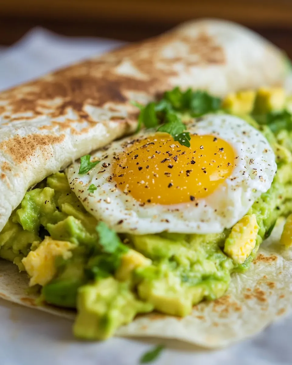 Delicious Avocado & Egg Protein Wrap shot