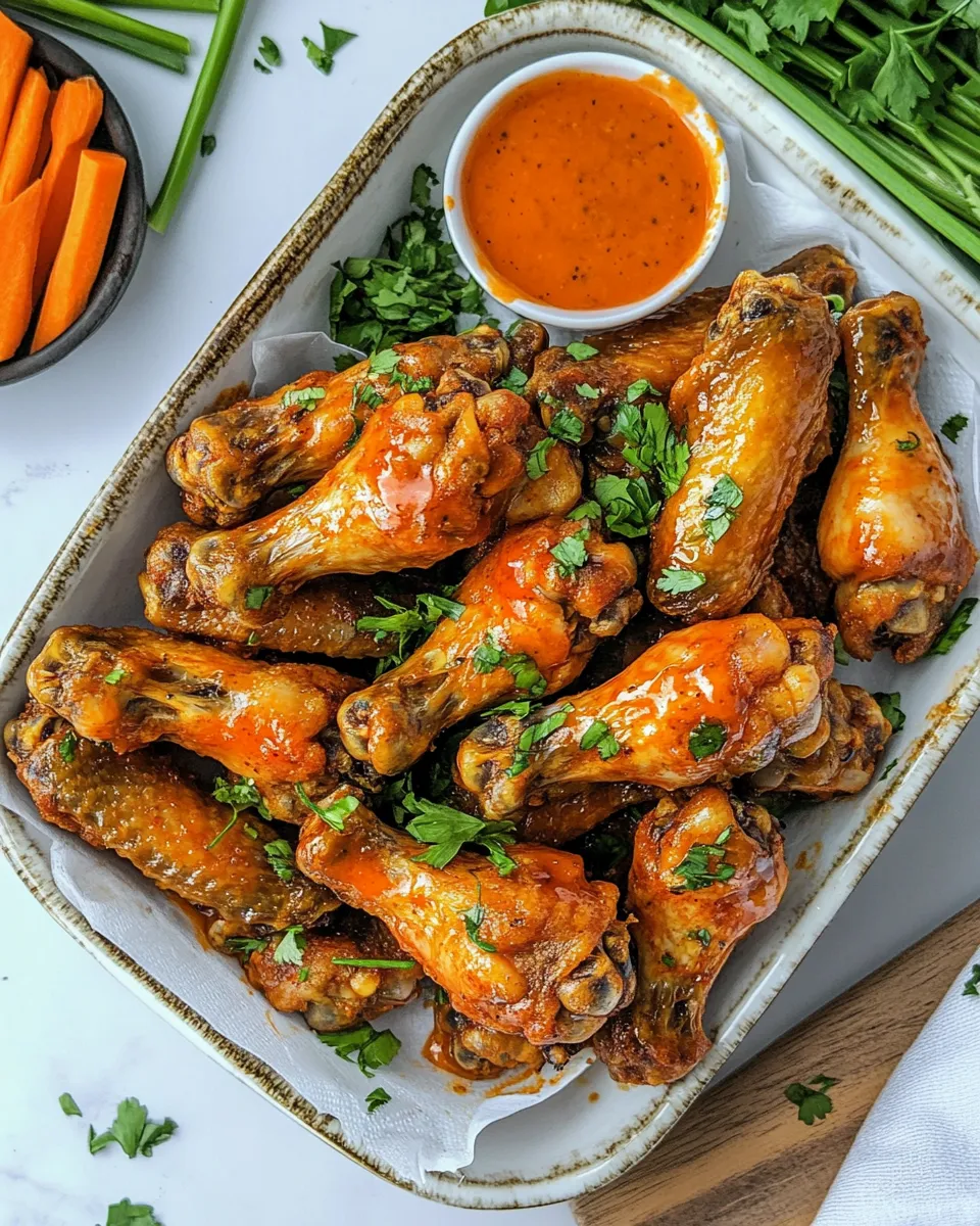 Delicious Baked Buffalo Chicken Wings shot