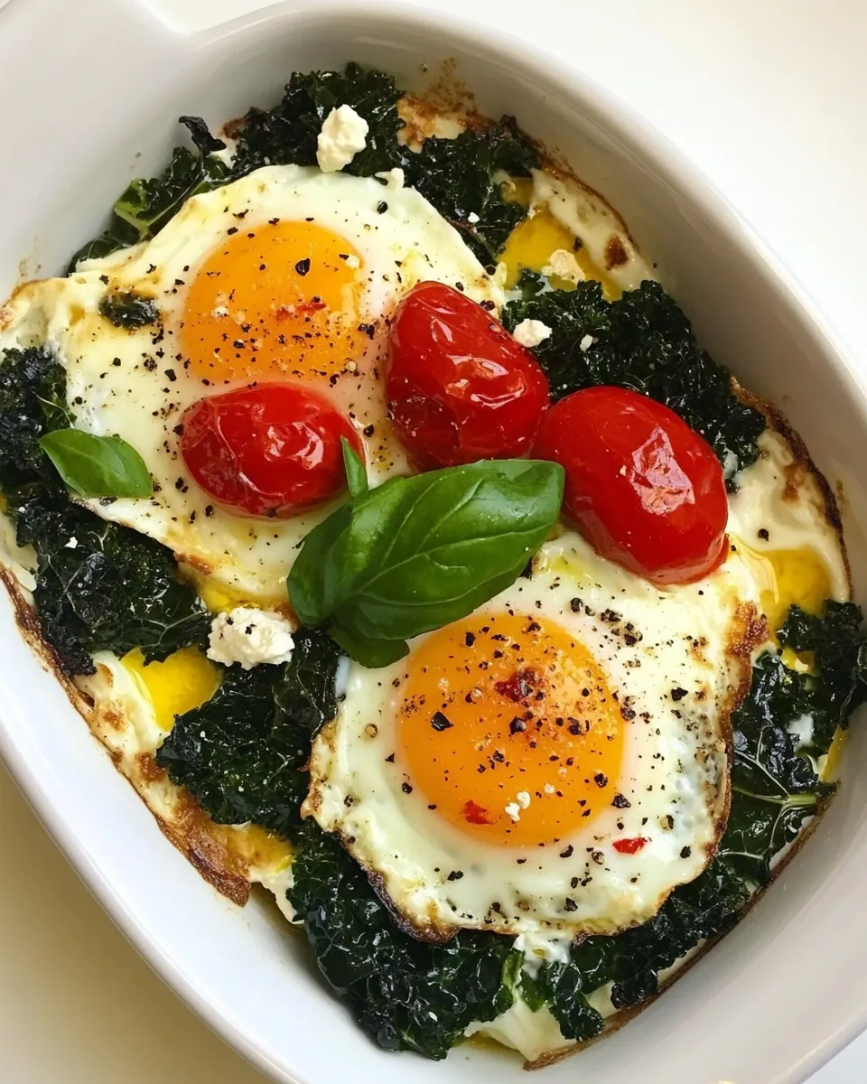 Delicious Baked Kale and Eggs with Ricotta recipe photo