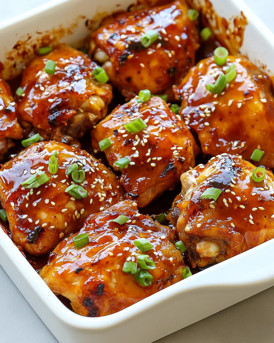 Tasty Baked Korean BBQ Chicken Thighs dish photo