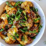 Simple Baked Sesame Orange Cauliflower. photo