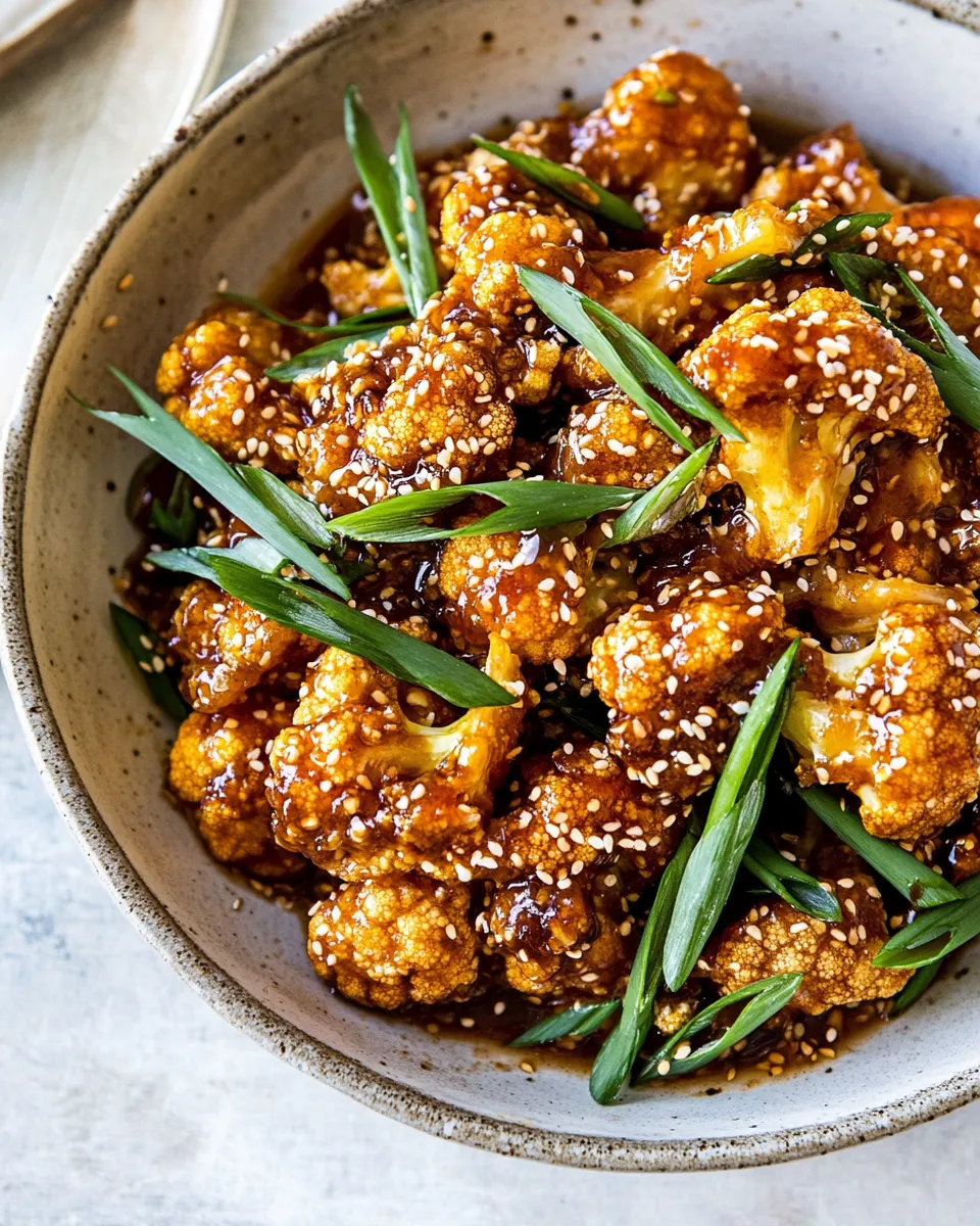 Delicious Baked Sesame Orange Cauliflower. picture