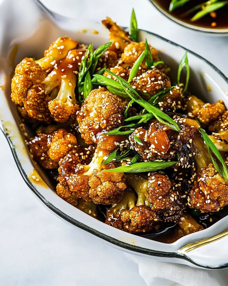 Perfect Baked Sesame Orange Cauliflower. photo