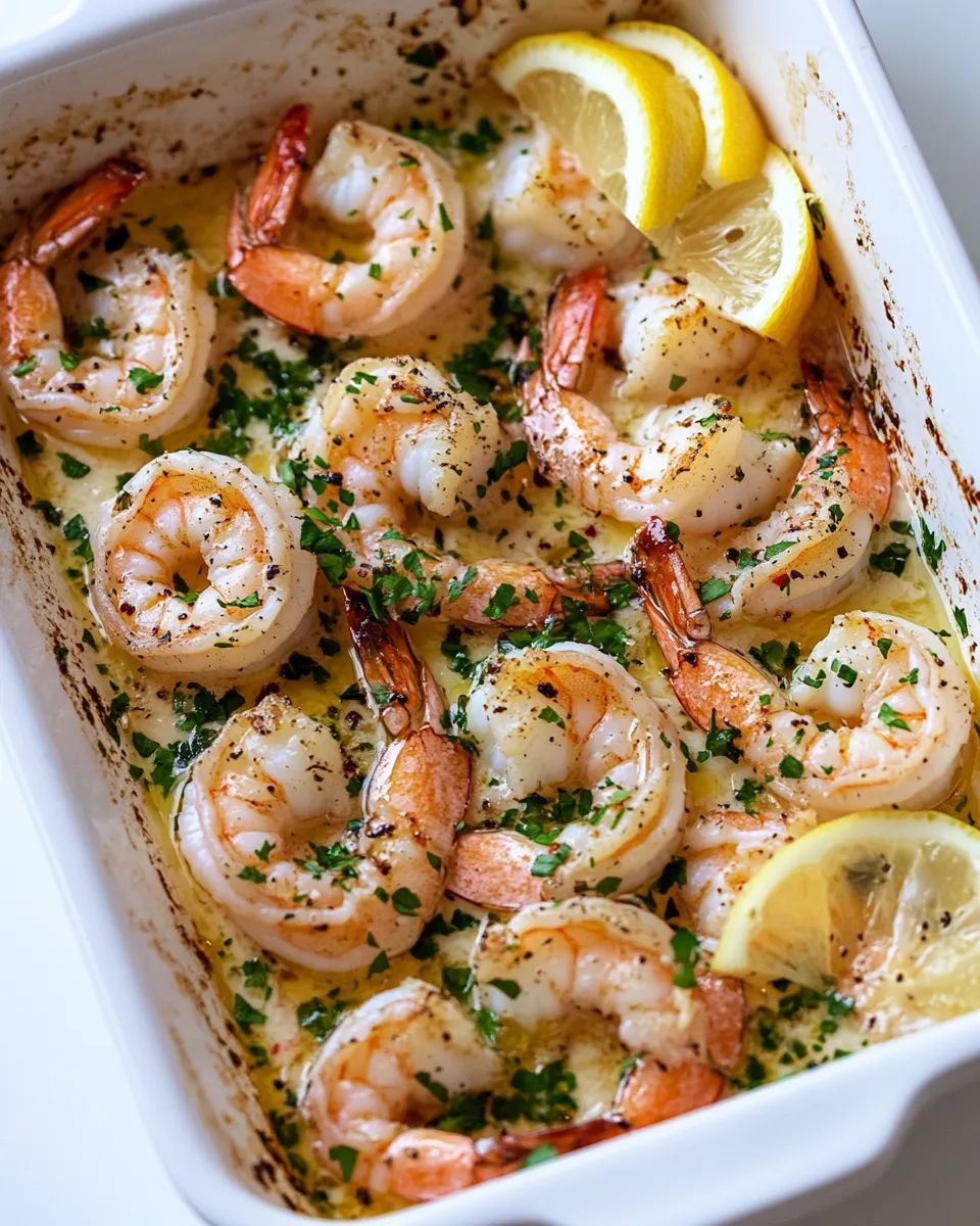 Delicious Baked Shrimp (with Garlic Lemon Butter Sauce) image