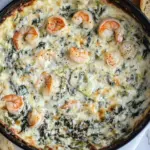 Homemade Baked Spinach Artichoke Dip with Shrimp photo