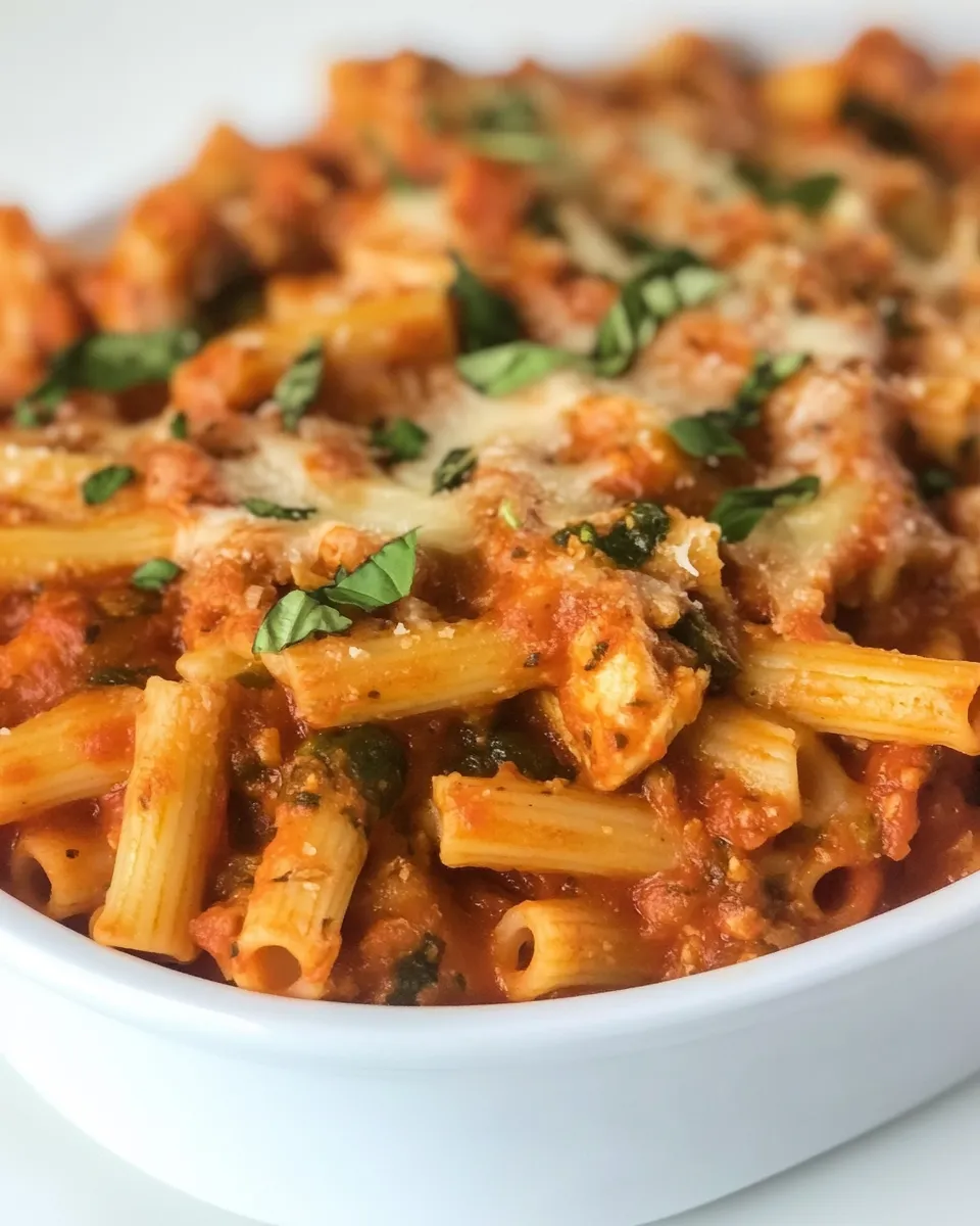 Delicious Baked Ziti with Chicken shot