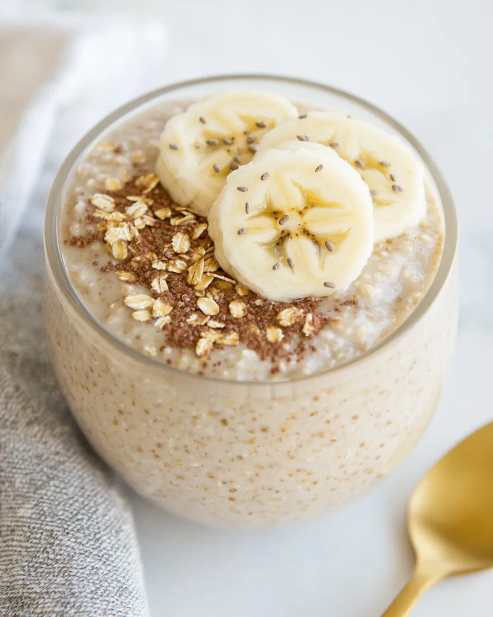 Delicious Banana Bread Overnight Oatmeal shot