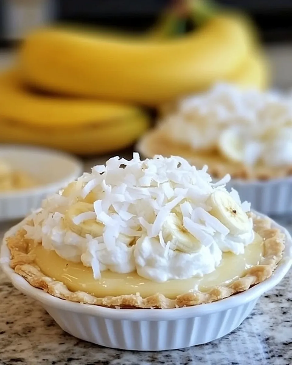 Delicious Banana Coconut Cream Pies shot