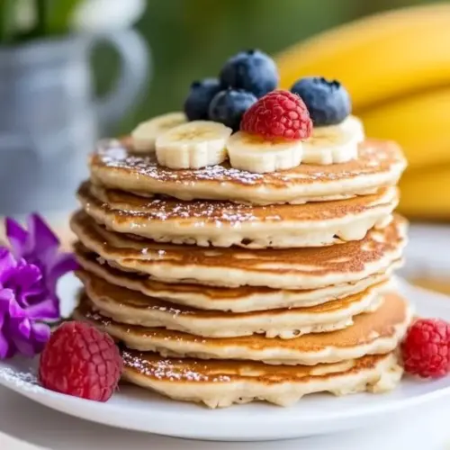 Homemade Banana Cottage Cheese Pancakes photo