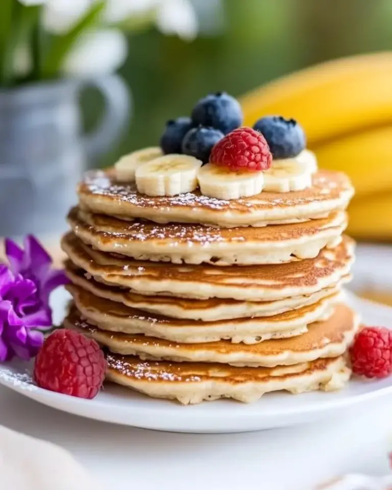 Homemade Banana Cottage Cheese Pancakes photo