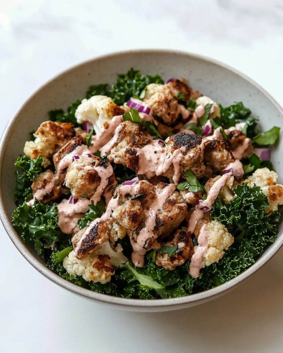 Easy Bang Bang Cauliflower Kale Salad. picture