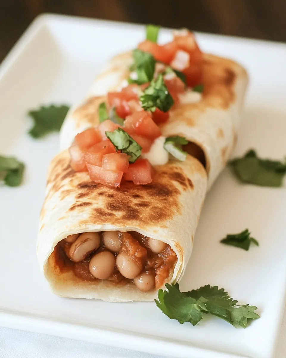 Delicious Bean Chimichangas shot