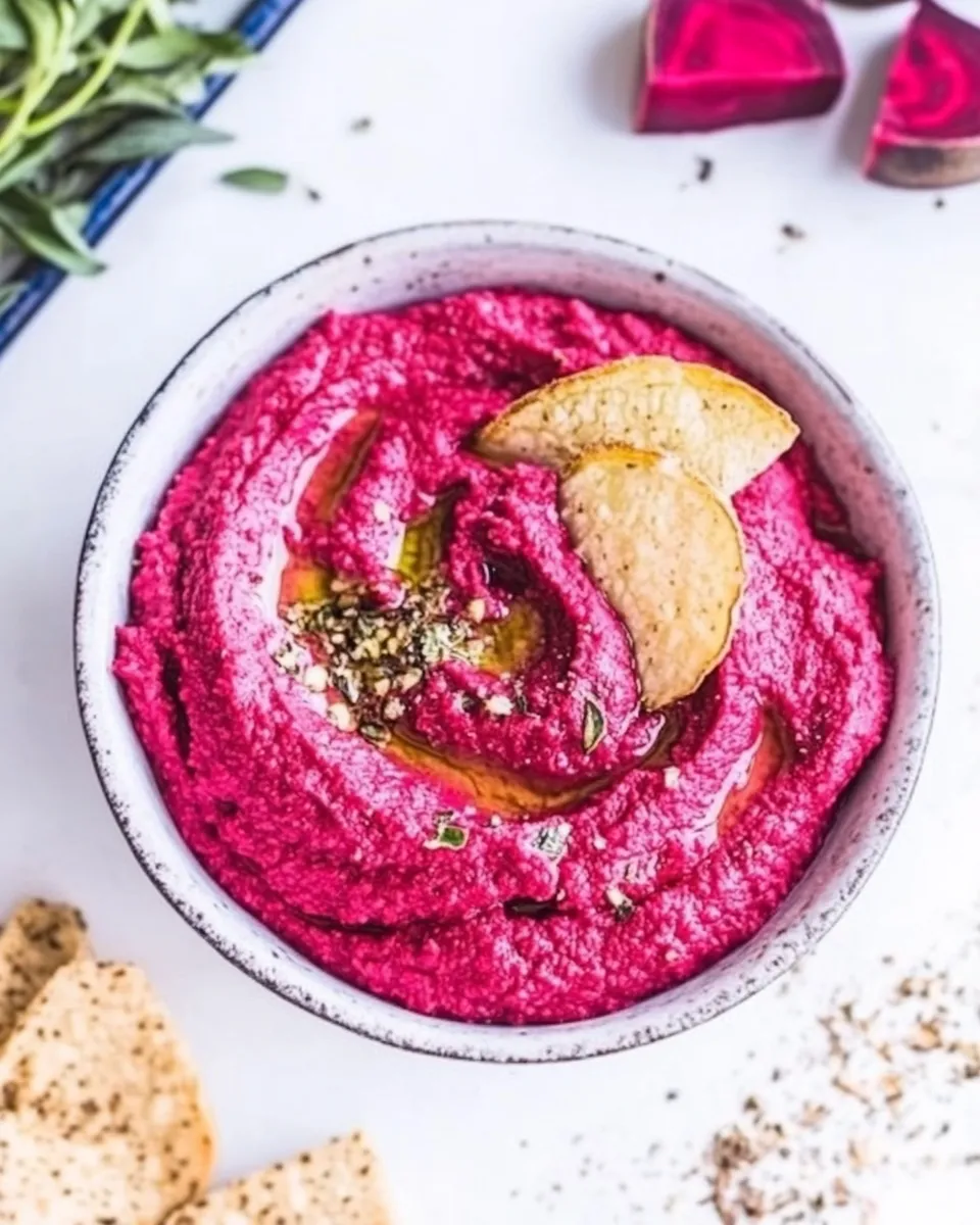 Homemade Beet Hummus Dip, Spread or Snack! photo