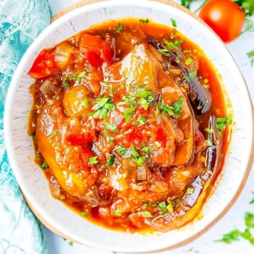 Homemade Berenjena Guisada (Roasted and Stewed Eggplants) recipe photo