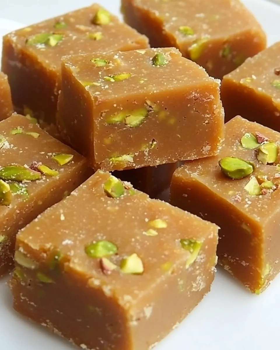 Delicious Besan Ki Barfi (Pakistani Chickpea Pistachio Fudge) shot