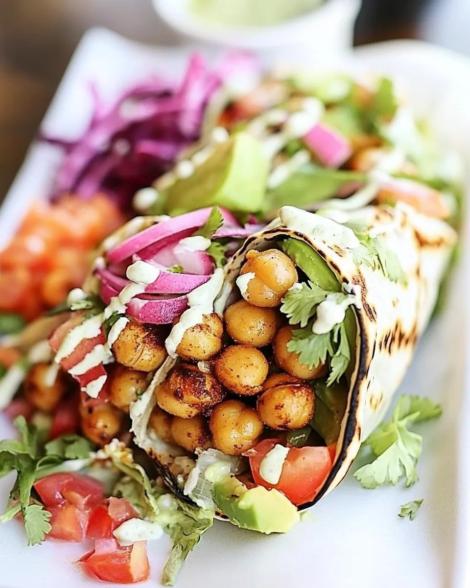 Savory Best Roasted Chickpeas Wrap shot