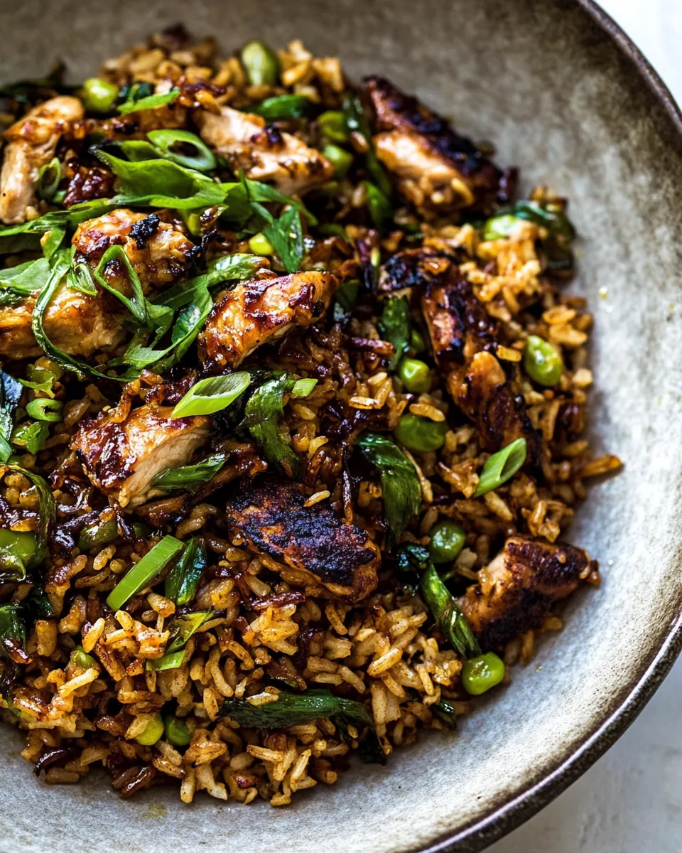 Healthy Better Than Takeout Sesame Ginger Chicken Fried Rice. photo