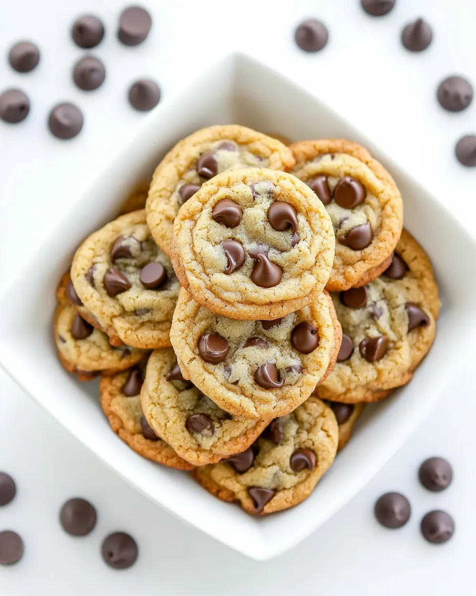 Delicious Bite-Sized Brown Butter Chocolate Chip Cookies food shot