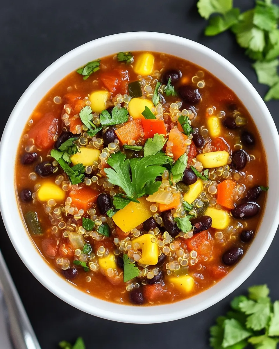 Delicious Black Bean Quinoa Soup (Easy!) dish photo