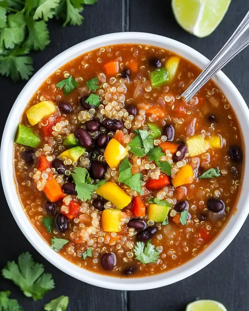 Healthy Black Bean Quinoa Soup (Easy!) image