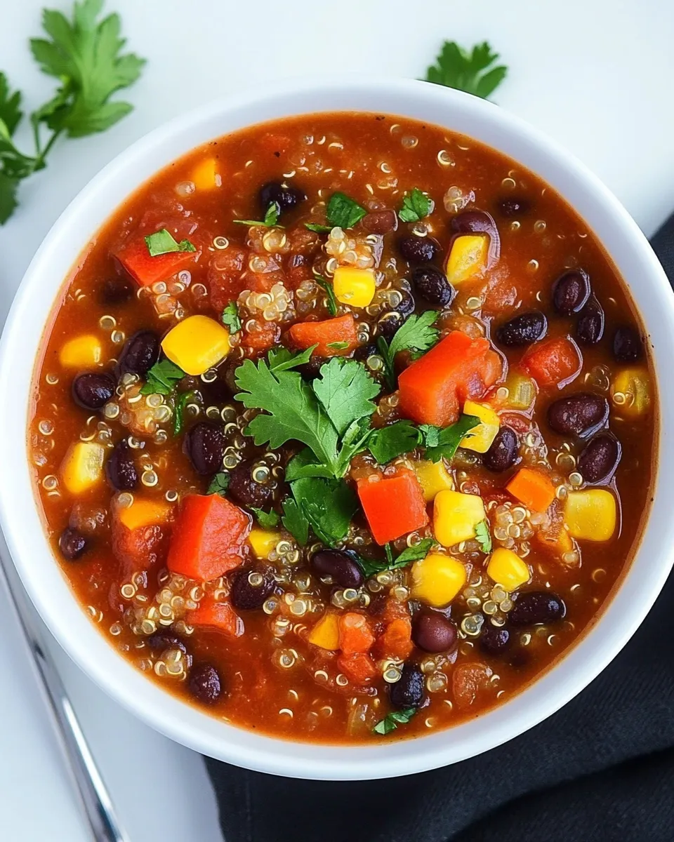 Quick Black Bean Quinoa Soup (Easy!) food shot