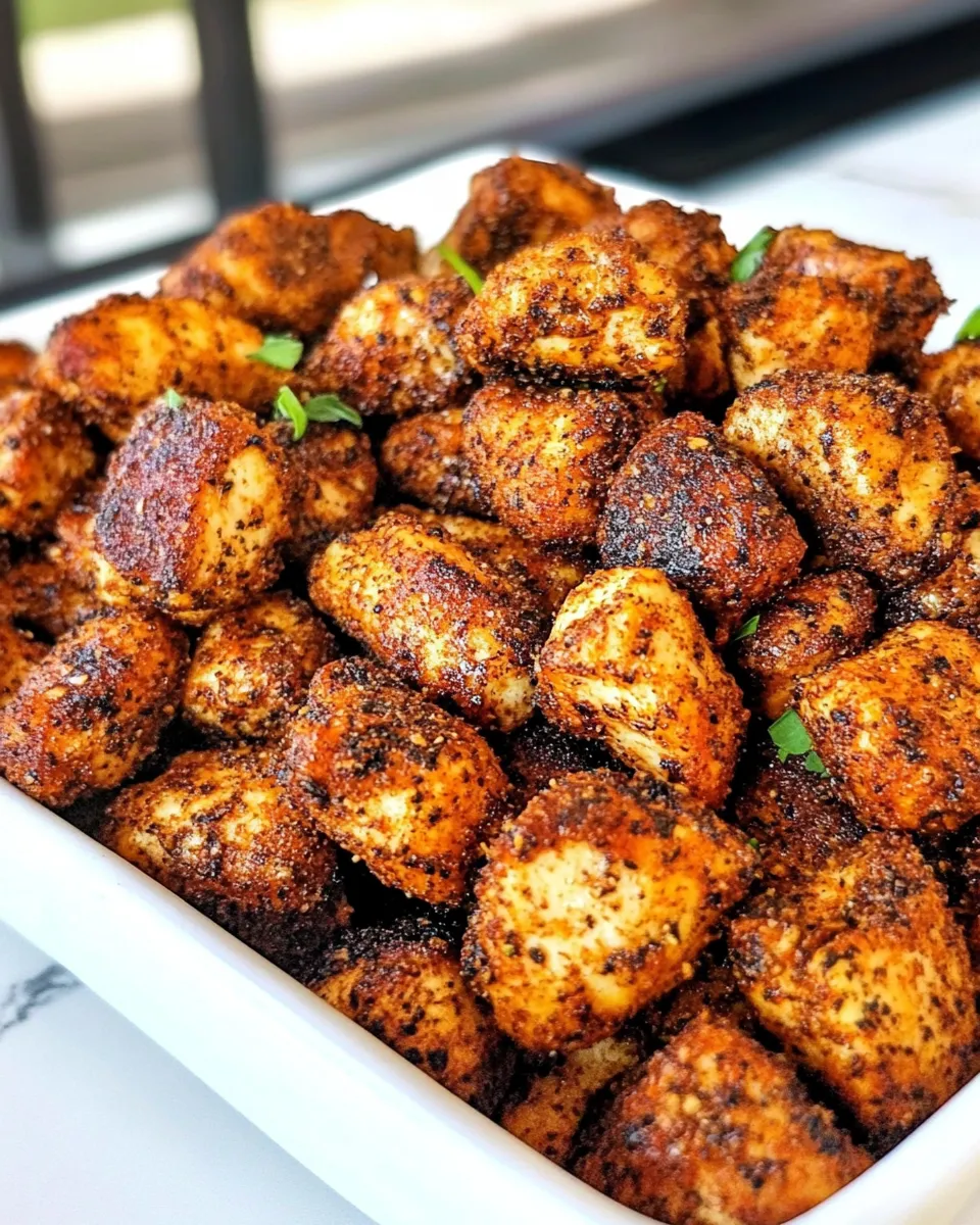 Delicious Blackened Chicken Bites shot
