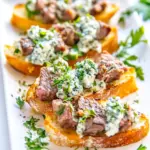 Homemade Blue Cheese and Steak Crostini photo