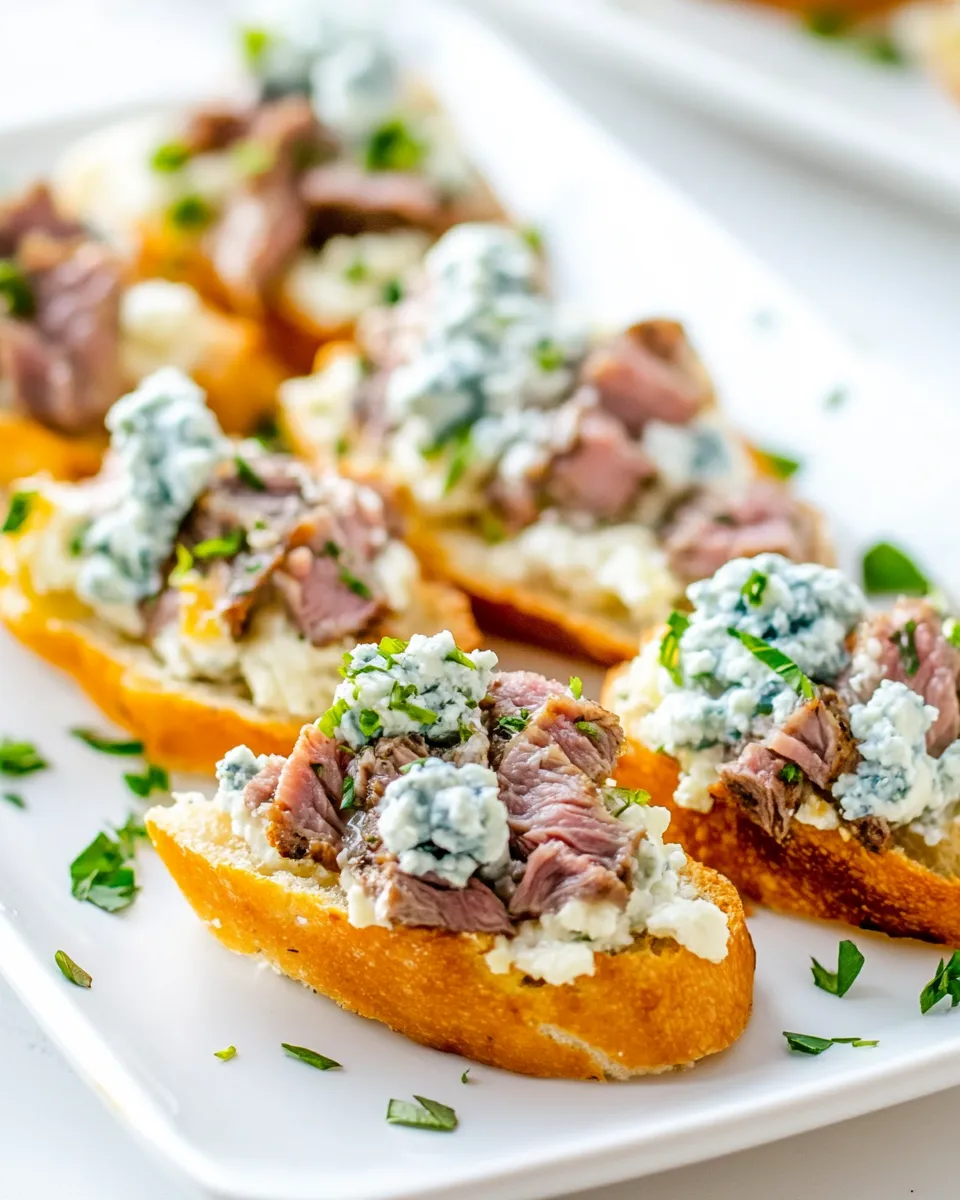 Easy Blue Cheese and Steak Crostini recipe photo