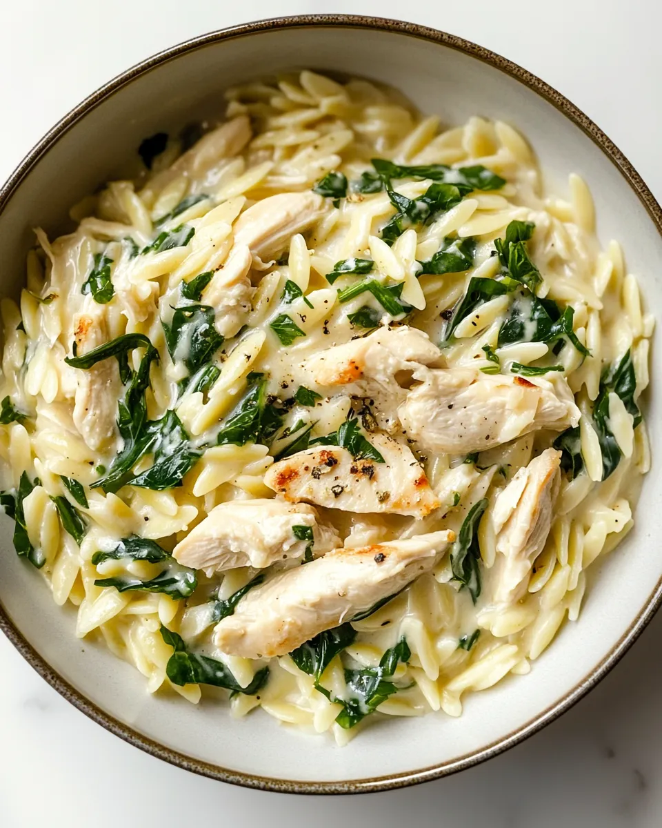 Tasty Boursin Orzo with Chicken shot