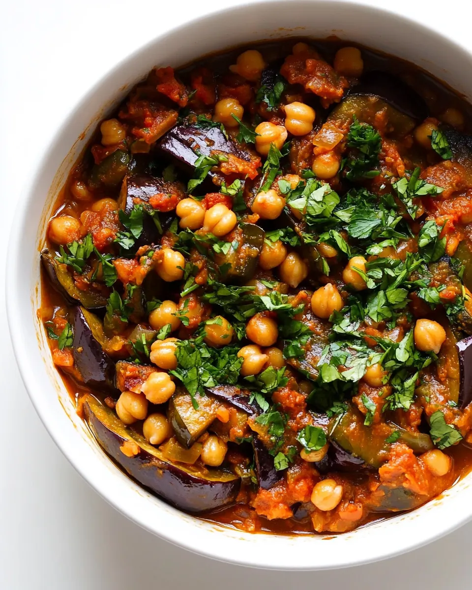 Easy Braised Harissa Eggplant with Chickpeas photo