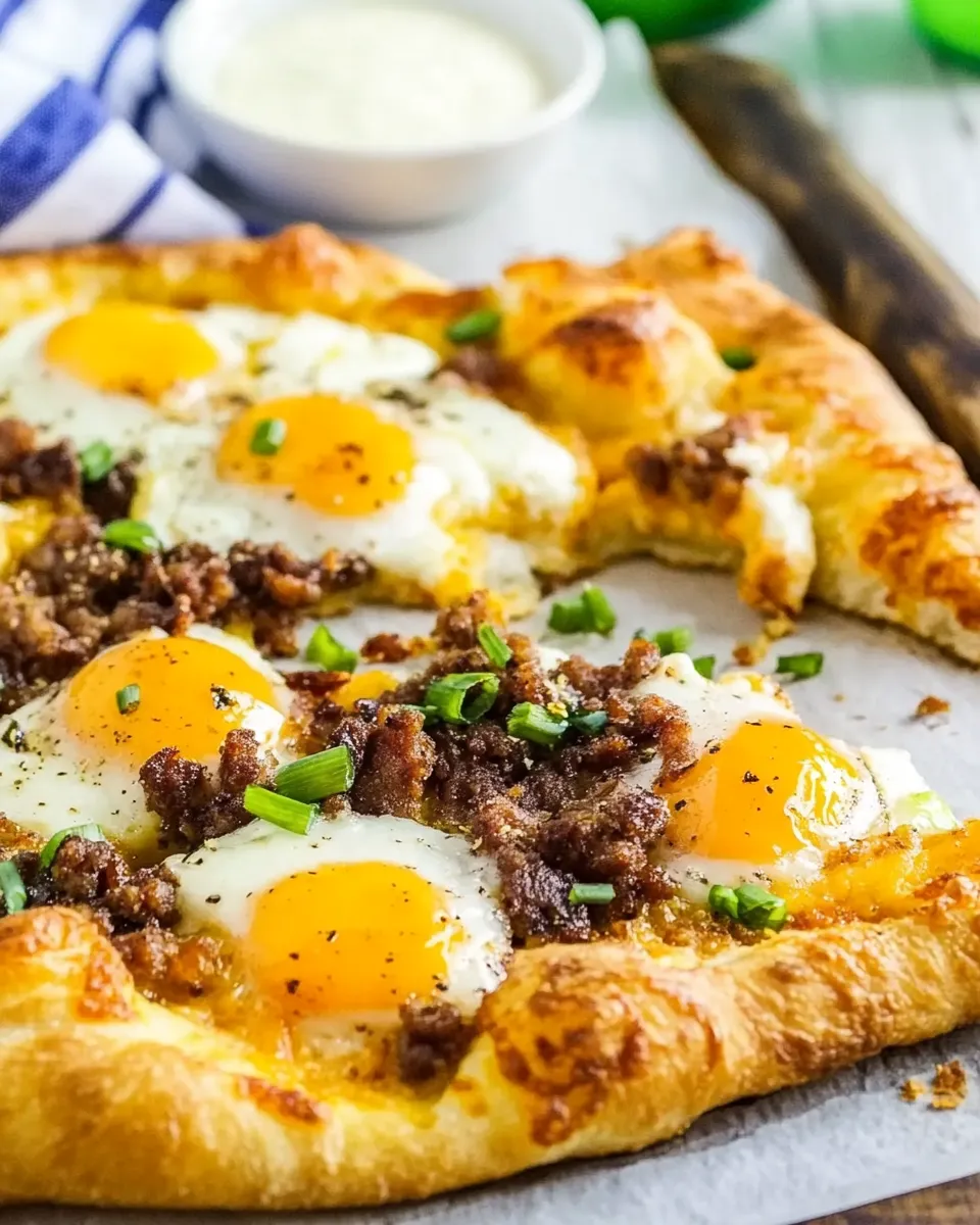 Delicious Breakfast Crescent Pizza shot