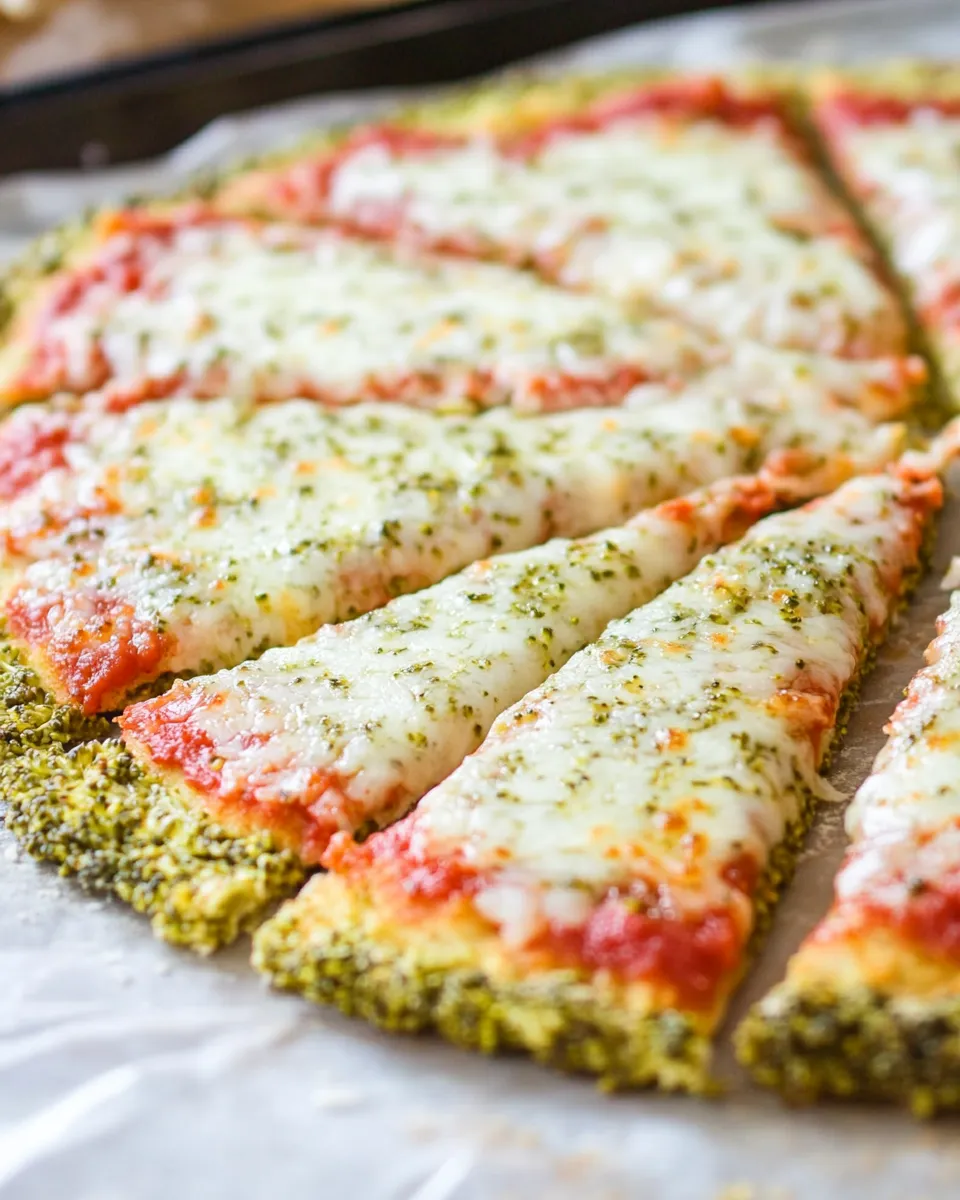 Healthy Broccoli Crust Pizza recipe photo