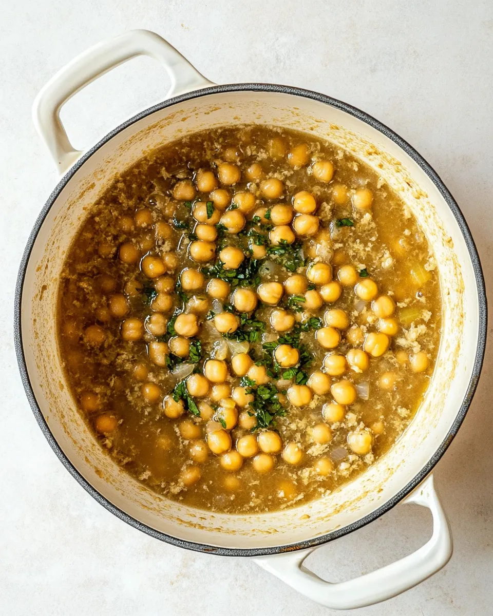 Delicious Brothy Chickpeas and Emmer shot