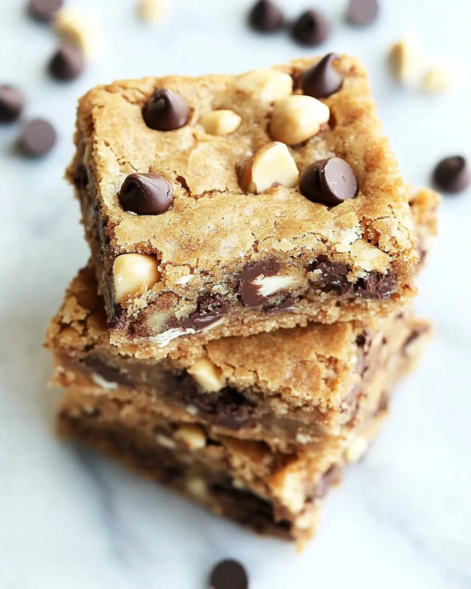 Homemade Brown Butter Chocolate Chip Hazelnut Cookie Bars photo